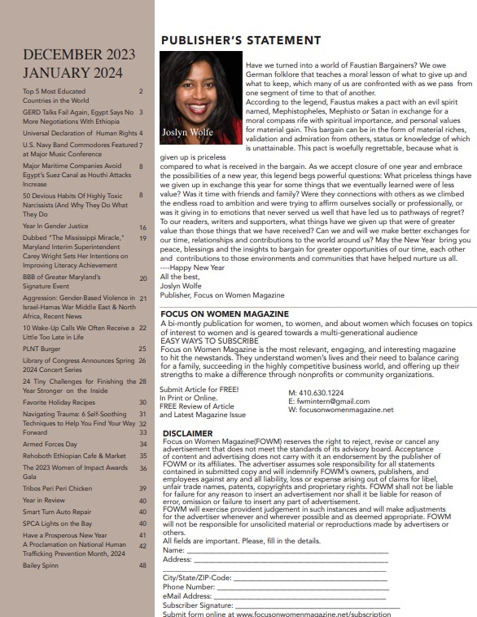 December · January 2024 issue cover